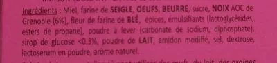 List of product ingredients Gâteau aux épices aux noix Pascal Toussaint 