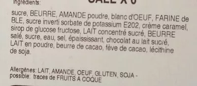 Lista de ingredientes del producto Financiers caramel beurre salé Le Biscuit 290 g