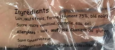 List of product ingredients Crêpes de froment  