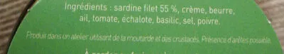 List of product ingredients Rillettes de sardine à la provençale Les P'tites Cabines 90 g