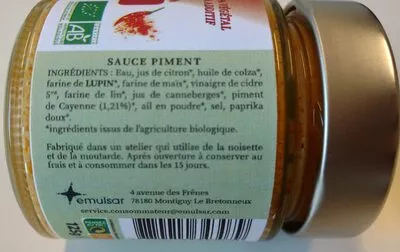 List of product ingredients Sauce Piment MIEUM 125 g
