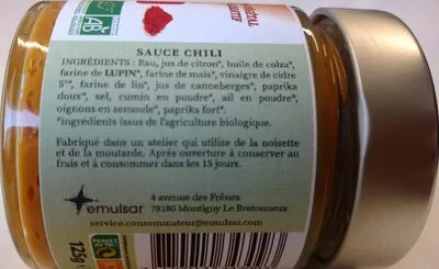 Liste des ingrédients du produit Sauce Chili MIEUM 125 g