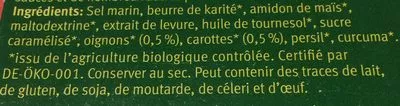Liste des ingrédients du produit Bouillon Vegetal Cubes Sans Huile De Palme Natur compagnie 