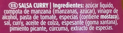 Lista de ingredientes del producto Salsa curry Develey 250 ml