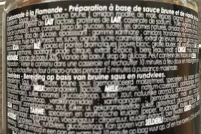 List of product ingredients Carbonnade à la flamande  