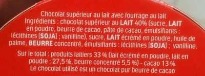 Liste des ingrédients du produit Kinder maxi barre chocolat au lait avec fourrage au lait 10 barres Kinder 210 g