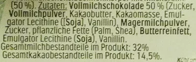 Liste des ingrédients du produit Kinder Überraschung Weihnachtsmann Kinder, Ferrero 75 g