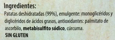Lista de ingredientes del producto Puré de patatas  500 g (4 x 125 g)