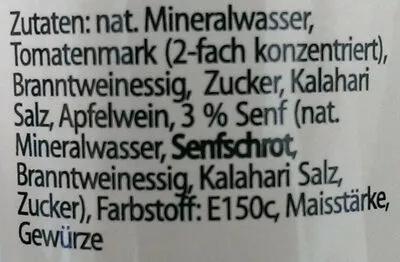 List of product ingredients Worcestersauce Altenburger 200 ml