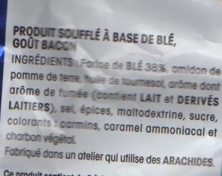 List of product ingredients Peppi's goût Bacon Vico 65 g