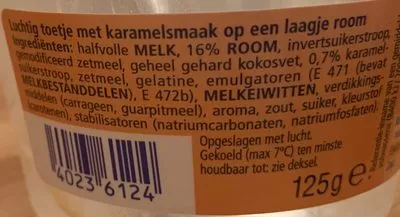 Liste des ingrédients du produit Wolkentoetje Karamel Dr. Oetker 125 g
