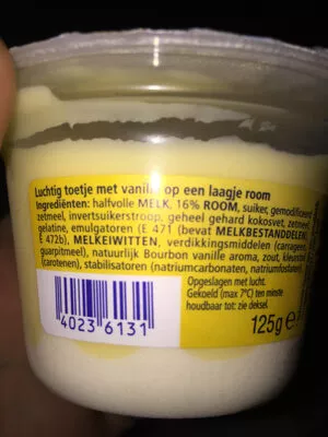Liste des ingrédients du produit Wolkentoetje Vanille Dr. Oetker 125 g