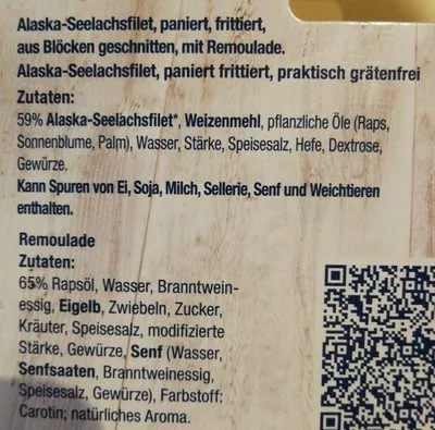 List of product ingredients Backfisch nordsee 208g