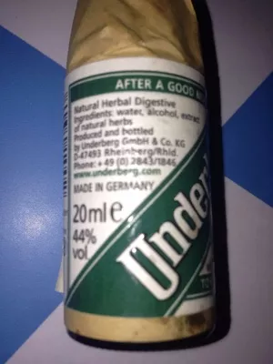 List of product ingredients Underberg Underberg 20ml