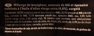List of product ingredients Poêlée boulghour & céreales Lidl 600 g