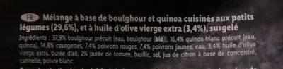 List of product ingredients Poêlée Quinoa & Boulghour cuisiné aux petits légumes Lidl 600 g