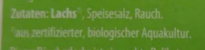 Lista de ingredientes del producto Räucherlachs bio 100 g