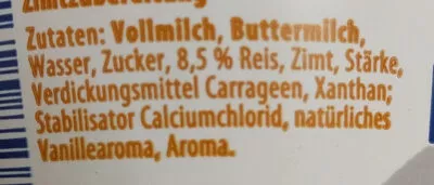 List of product ingredients Milchreis Zimt Desira 200g