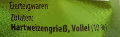 List of product ingredients Wok Nudeln Bändchen Green Garden 250 g
