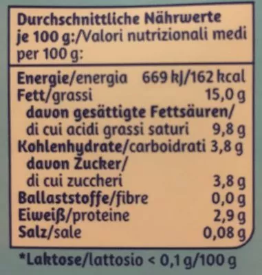 Lista de ingredientes del producto Sahne Minus L Omira milch 200.0 g
