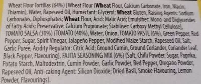 List of product ingredients Fajita dinner kit  500 g