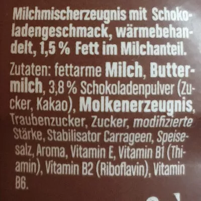 Liste des ingrédients du produit Müllermilch Schoko Müller 424 g, 400 ml