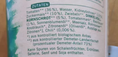 List of product ingredients Chili sin Carne mit Dinkel Rose Biomanufaktur 400g