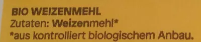 Liste des ingrédients du produit Bio Weizenmehl Type 550 share 1000g