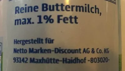 Liste des ingrédients du produit Reine Buttermilch Gutes Land 500 g