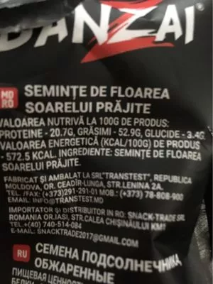 Lista de ingredientes del producto Pipassol Banzai 60 g