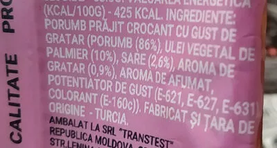List of product ingredients Porumb crocant prăjit Banzai 35 g