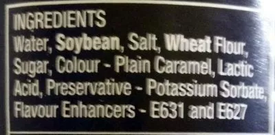 Lista de ingredientes del producto Light Soy Sauce Amoy 150ml