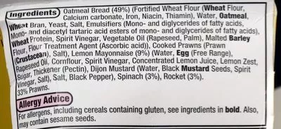 List of product ingredients low fat prawn & rocket The co-operative 166g