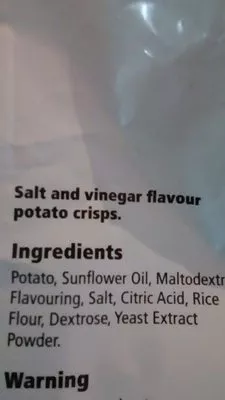 Lista de ingredientes del producto Chips sel et vinaigre Tesco 