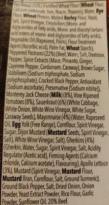 List of product ingredients New York Deli coop 224 g