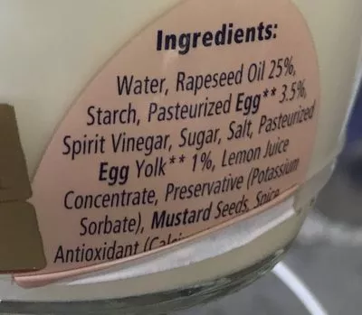 Liste des ingrédients du produit Seriously Good Light Mayonnaise Heinz 490 g (480 ml)