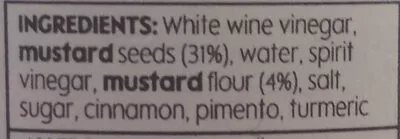 Lista de ingredientes del producto Wholegrain mustard Essential Waitrose 185 g