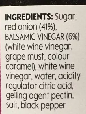 List of product ingredients Waitrose Red Onion Chutney Waitrose 