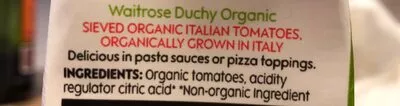 List of product ingredients Passata Waitrose duchy 500g