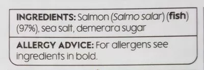 Liste des ingrédients du produit Saumon fumé d'Écosse Waitrose 