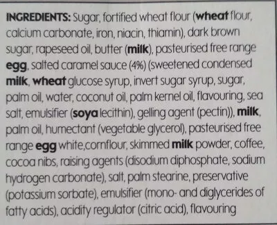 List of product ingredients Coffee & Caramel Cake Waitrose 