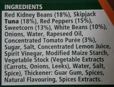 Lista de ingredientes del producto Mexican Style Salad John West 220 g