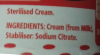 List of product ingredients Nestle Extra Thick Cream Nestlé 170g