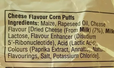 Liste des ingrédients du produit Cheetos puffs  