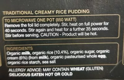 List of product ingredients Rachel's Organic Divine Rice Traditional Rachel's, Rachel's Organic 150 g