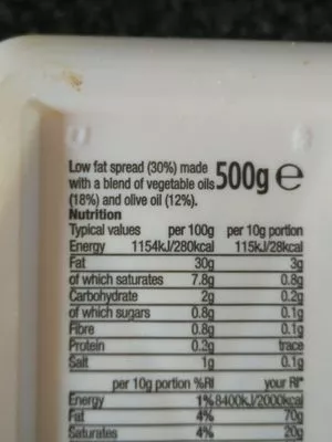 List of product ingredients Morrison's Olive spread light Morrisons 500 g