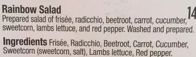 Liste des ingrédients du produit Rainbow salad Morrisons 145 g