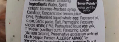 List of product ingredients Caesar dressing Morrisons 250 ml