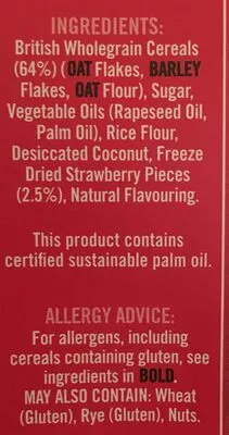 List of product ingredients Country Crisp Real Strawberry Jordans 500 g