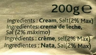 Liste des ingrédients du produit Pure Irish Butter (salted)  